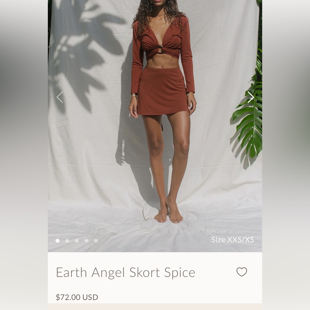 INDIGO LUNA Earth Angel Skort Spice size S/M